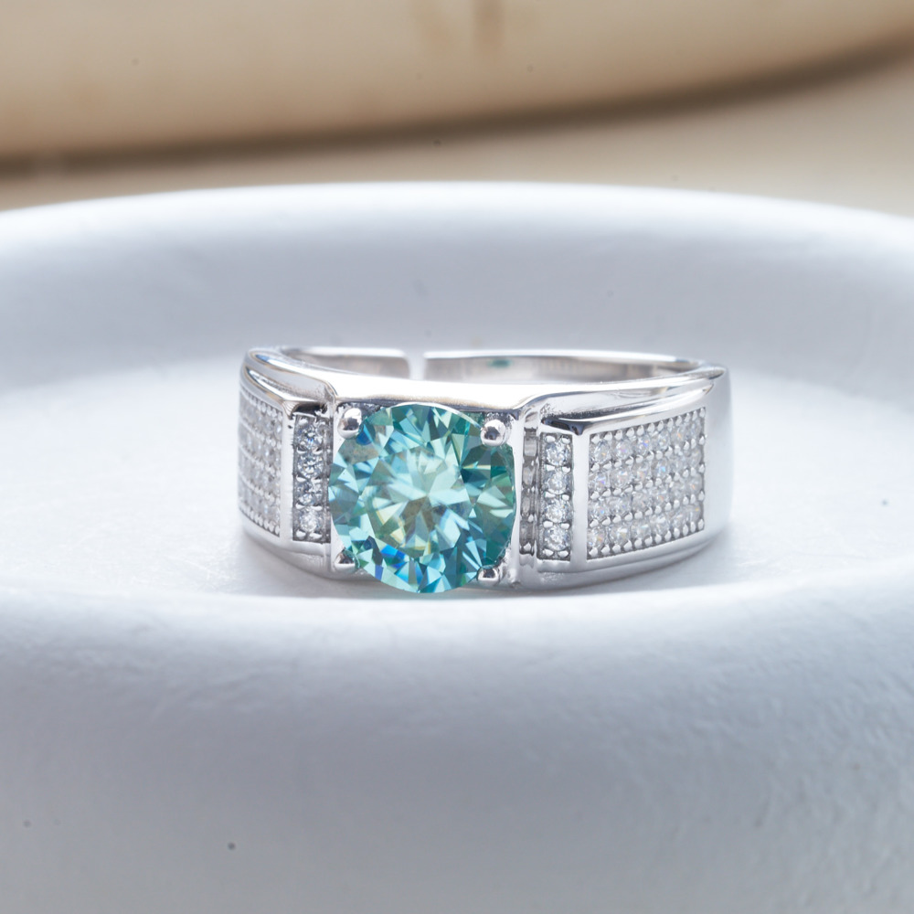男性用925スターリングシルバーモアッサナイトリング,ナチュ - Moissanite Engagement Ring 1 Carat のレビューと価格