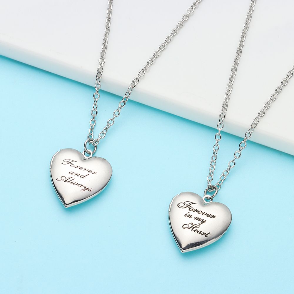 恋人、ファッション愛好家、友人、ジュエリー、チェーン、永遠に - Heart Locket Necklace Photo のレビューと価格