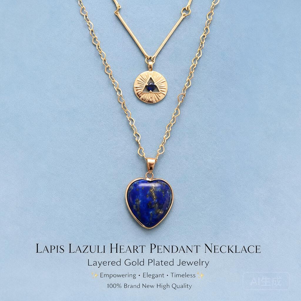 重ね付けできるネックレス、天然石のハート型ペンダント、ゴール - Layered Pendant Necklace Aesthetic のレビューと価格