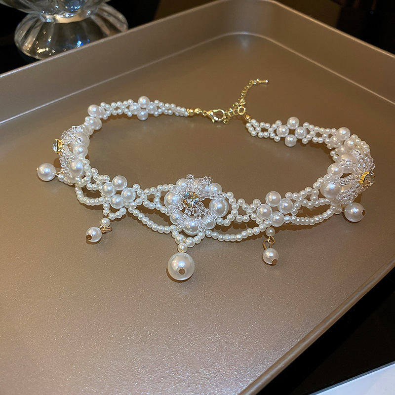 高級ヴィンテージパールチョーカーネックレス女性プリンセスゴー - Pearl Choker Necklace Vintage のレビューと価格