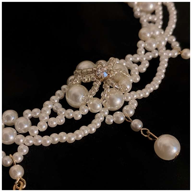 高級ヴィンテージパールチョーカーネックレス女性プリンセスゴー - Pearl Choker Necklace Vintage のレビューと価格