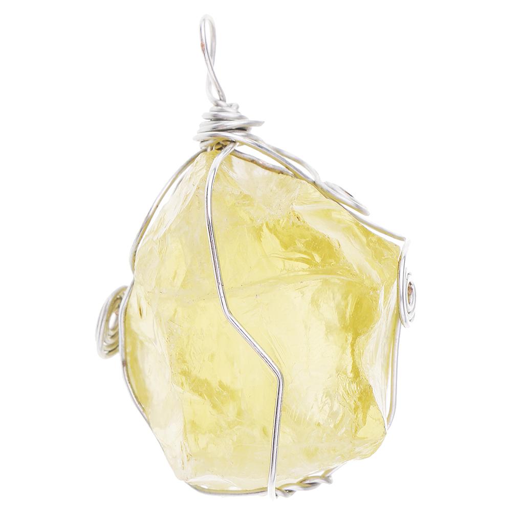 シトリンペンダント天然イエロークリスタルネックレスビーズスト - Crystal Pendant Necklace Natural Stone のレビューと価格
