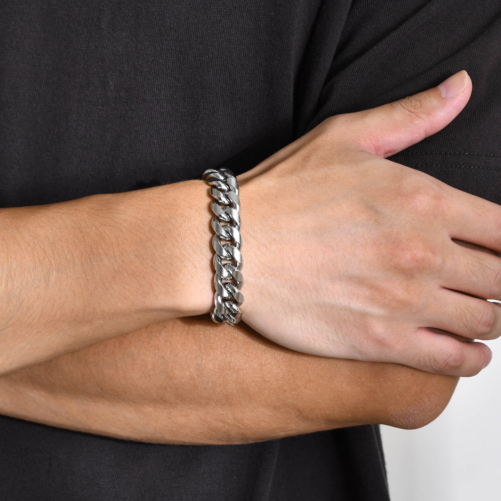 6-12MM キューバチェーンメンズブレスレット、防水ステン - Cuban Link Chain 12Mm のレビューと価格